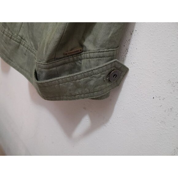 Tahari Womens XL Gorpcore Utility Outdoor Lyocell Bomber Jacket Khaki Green - Picture 6 of 8